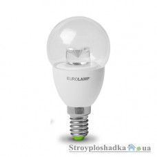 Лампа світлодіодна Eurolamp G45 прозорий, 5 Вт, 3000 K, 250 В, E14 (LED-G45-05143(D)clear)