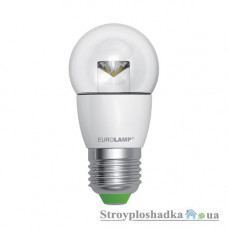 Лампа светодиодная Eurolamp G45 прозрачный, 5 Вт, 3000 К, 250 В, E27 (LED-G45-05273(D)clear)