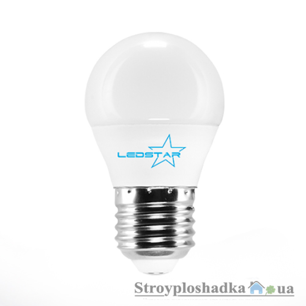 Лампа светодиодная Ledstar, G45, 6 Вт, 4000K, 220 В, E27 (100620)
