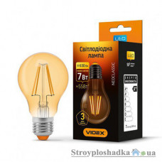 Лампа світлодіодна VIDEX Filament A60FA, 7 Вт, E27, 2200K, 220 В