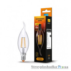 Лампа светодиодная VIDEX Filament C37Ft, 4 Вт, E14, 4100K, 220 В