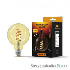 Лампа светодиодная VIDEX Filament G95FASD, 5 Вт, E27, 2200K, 220 В, диммерная