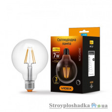 Лампа светодиодная VIDEX Filament G95FD, 7 Вт, E27, 4100K, 220 В, диммерная