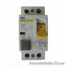Устройство защитного отключения IEK, ВД1-63, 25 A, 30 мА, 2P (MDV10-2-025-030)
