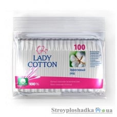 Ватные палочки Lady Cotton, в полиэтиленовой упаковке, 100 шт