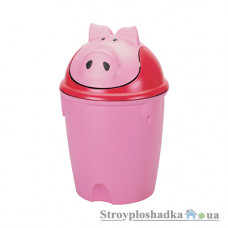 Ведро для мусора Curver Свинка 155312, 12 л, розовое