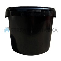 Ведро пластиковое с крышкой черное, пищевое 1 кг (0,8л)