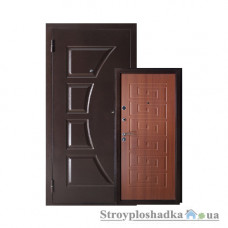 Входная дверь Белорусский Стандарт БС2, левая, 2050x860 мм, итальянский орех с МДФ накладкой