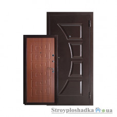 Вхідні двері Білоруський Стандарт БС2, праві, 2050x860 мм, італійський горіх з МДФ накладкою