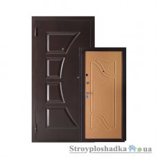 Вхідні двері Білоруський Стандарт БС3, ліві, 2050x860 мм, міланський горіх з МДФ накладкою