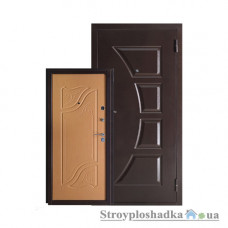 Входная дверь Белорусский Стандарт БС3, правая, 2050x860 мм, миланский орех с МДФ накладкой