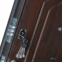 Входная дверь Белорусский Стандарт БС5, левая, 2050x960 мм, коньячный орех с МДФ накладкой