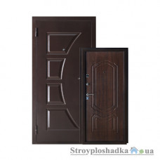 Вхідні двері Білоруський Стандарт БС5, ліві, 2050x860 мм, коньячний горіх з МДФ накладкою