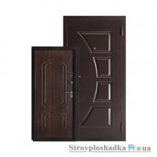 Вхідні двері Білоруський Стандарт БС5, праві, 2050x860 мм, коньячний горіх з МДФ накладкою