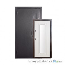 Вхідні двері Білоруський Стандарт БС7, ліві, 2050x860 мм, венге/дуб вибілений з дзеркалом
