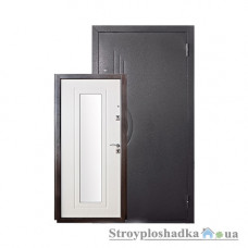 Вхідні двері Білоруський Стандарт БС7, праві, 2050x860 мм, венге/дуб вибілений з дзеркалом