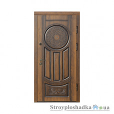 Вхідні двері Міністерство Дверей, ПВ-61 V, права, 2050x860, дуб темний Vinorit (Патина)