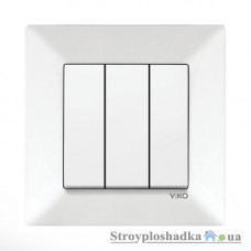 Выключатель трехклавишный Viko Meridian, белый (90970068-WH)