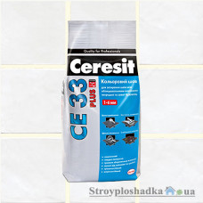 Затирка для швов до 6 мм Ceresit СЕ 33 Plus, №101, молочный, 2 кг