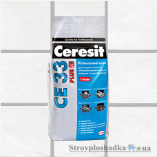 Затирка для швов до 6 мм Ceresit СЕ 33 Plus, №111, серебристо-серый, 2 кг