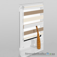 Рулонна штора (ролет) на балкон Vidella Zebra trikolor ZTC-2, білий/кремовий/лате, 69x230 см 