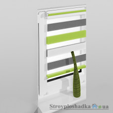 Рулонная штора (ролет) на балкон Vidella Zebra trikolor ZTC-3, белый/зеленый/серый, 69x230 см 