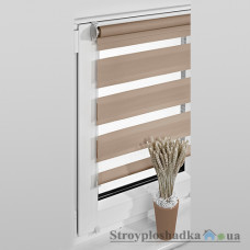 Рулонна штора (ролет) на балкон Vidella Zebra ZZ-11, кава лате, 69x230 см 