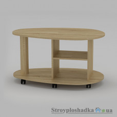 Журнальный стол Компанит Капля, 100.5х60х54 см, ДСП, дуб санома