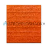 Самоклеюча декоративна панель, 3D pe foam Wall Sticker, під цеглу помаранчеву, 6 мм
