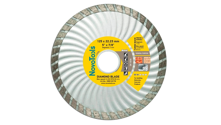 Диск алмазний NovoTools Basic 125*7*22.23 мм, Турбохвиля