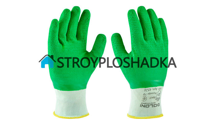 робочі рукавички з латексним покриттям