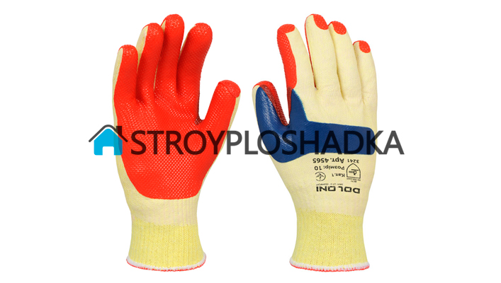 перчатки рабочие хб с латексным покрытием