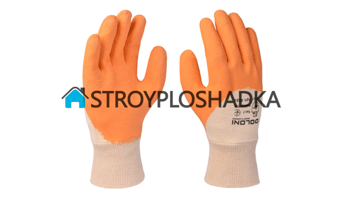 рукавички робочі з латексним покриттям