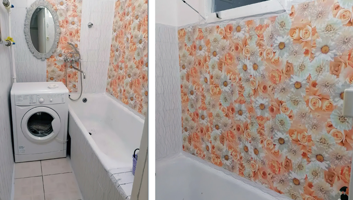 Самоклеящаяся пленка декоративная для стен ванной